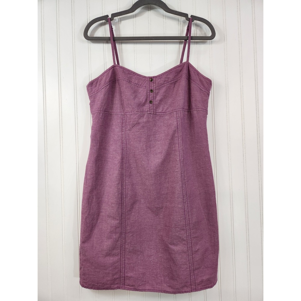 Tulle Purple Linen Cotton Blend Mini Dress XL Plum Sleeveless Sundress Y2K